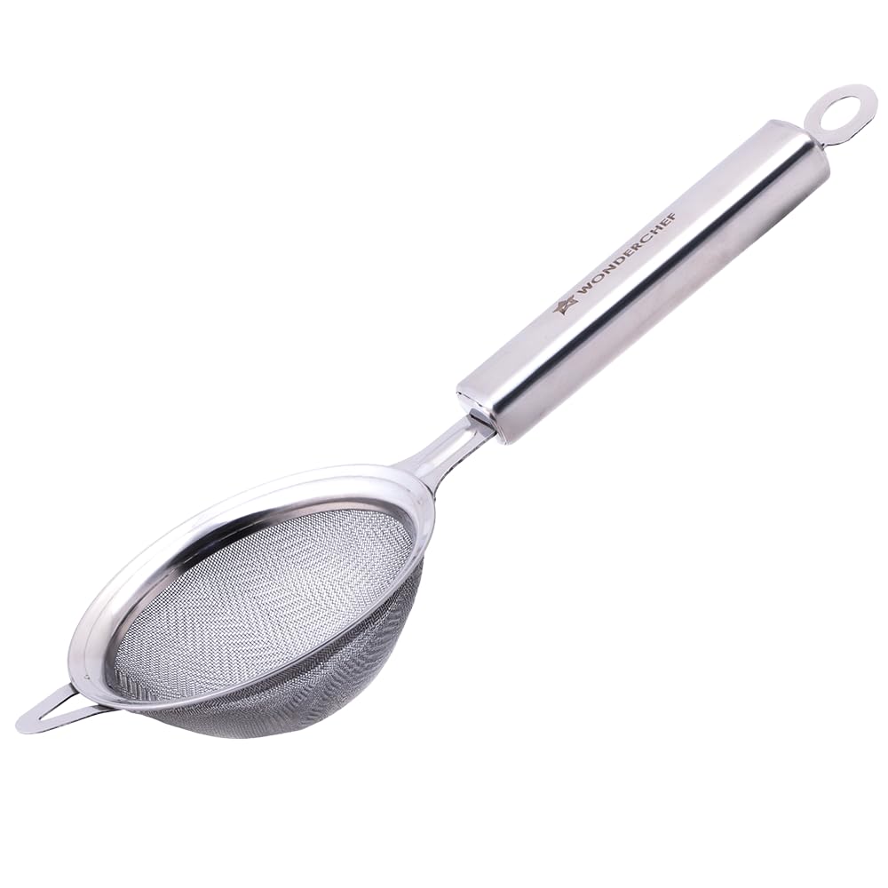 Wonderchef Ambrosia Tea Strainer |Food-grade Stainless-steel | Fine Mesh Filters for Smooth Brews | Comfortable Handle | Strain Coffee, Herbs, Spices, Soups, Juices | Dishwasher Safe | 1-Year Warranty