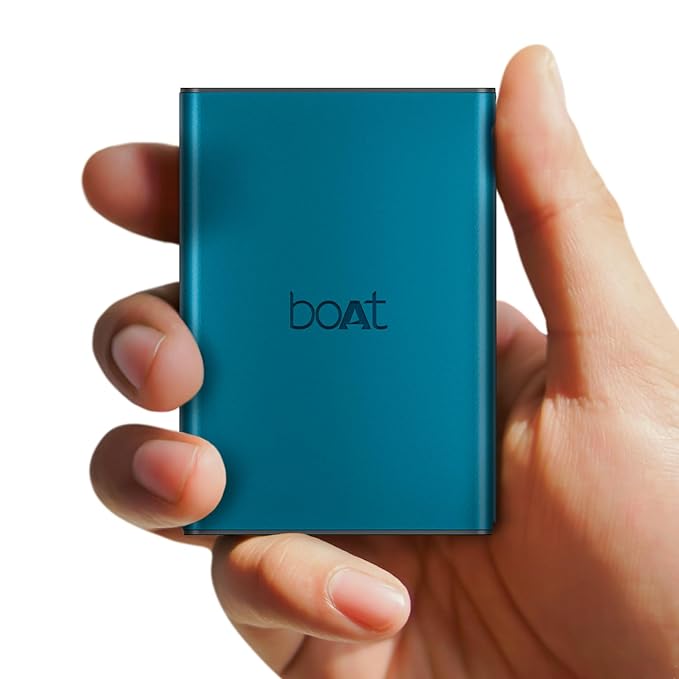 boAt Energyshroom PB400 Pro 20000mAh | Pocket Size, Compact Power Bank w/USB Type-C Input (2-Way Port), 3X Output Ports, Compatible with Tablets, Smartphones, Earbuds, Smartwatch(Steel Blue)