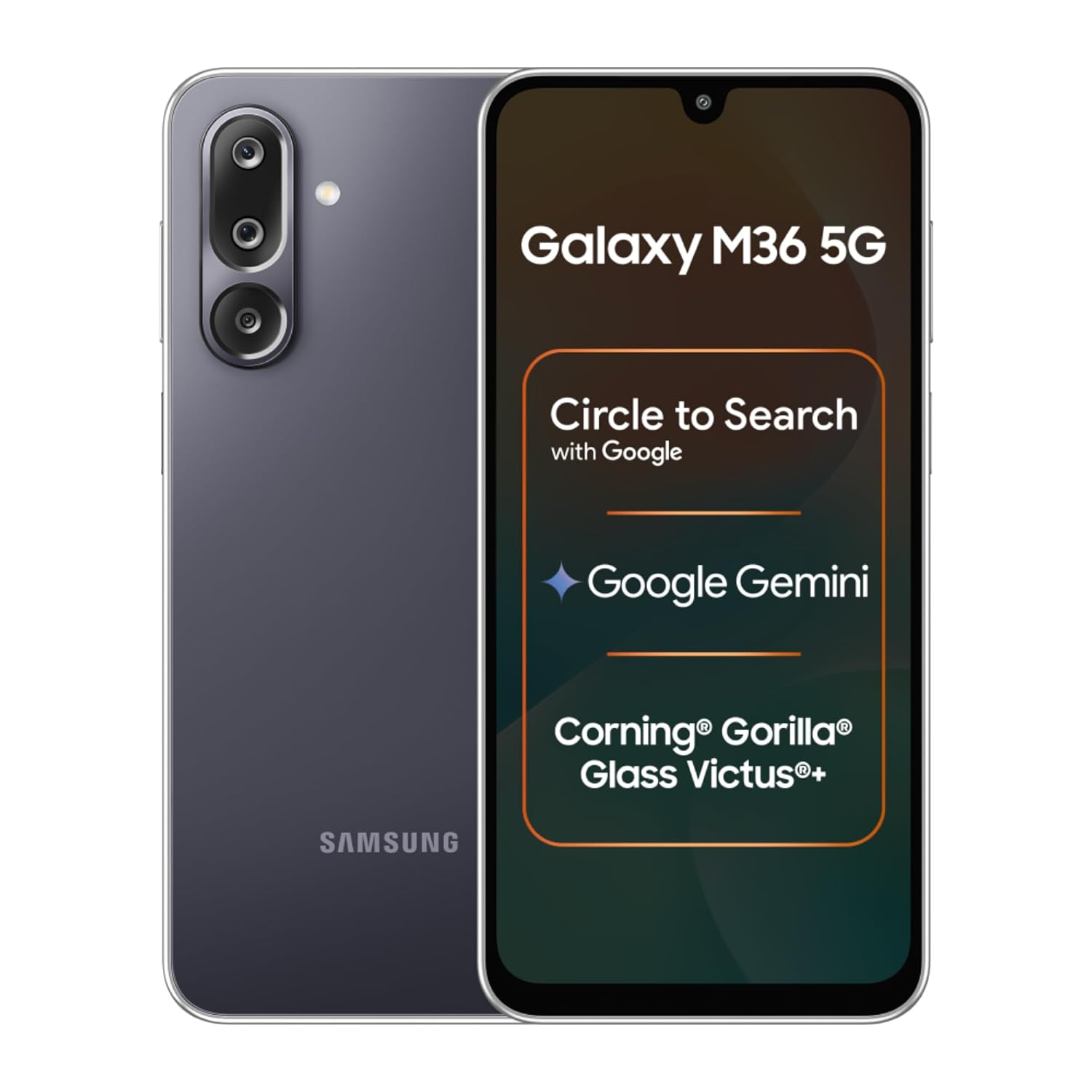 Samsung Galaxy M36 5G 8 GB RAM, 128 GB Storage | Circle to Search| Google Gemini| Corning Gorilla Glass Victus+| 7.7mm Slim| AI Enhanced 50 MP OIS Triple Camera| Unmatched Nightography