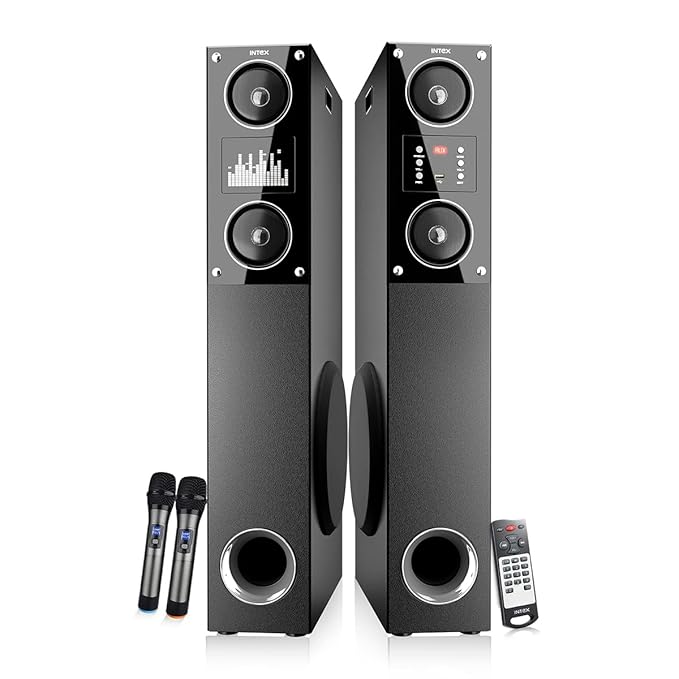 Intex Mm USB Speaker Tw 16000 Fmub (Dual), Black