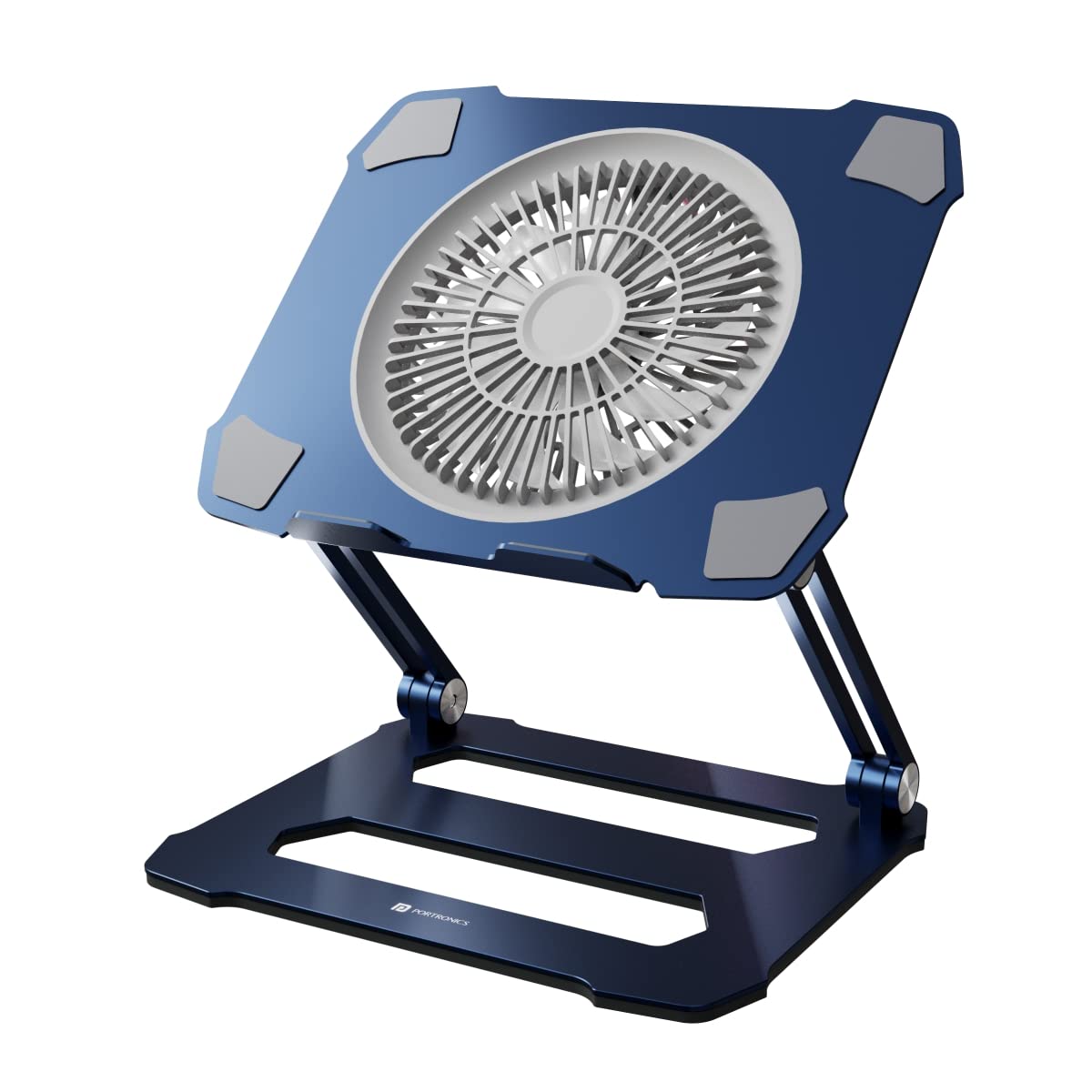 Portronics My Buddy K10 Portable Laptop Stand with Multiple Height Adjustable Angles, Fan-Based Ventilated Bottom, Anti-Slip Design