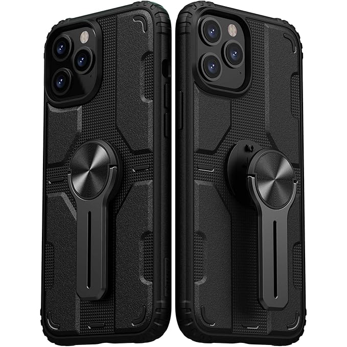 Nillkin [ Medley Compatible with iPhone 12 Case, Compatible with iPhone 12 pro Case [Assembled Kickstand],Hard PC and TPU Protective Case 360° Protect Buil Case (6.1'' 2020) Black