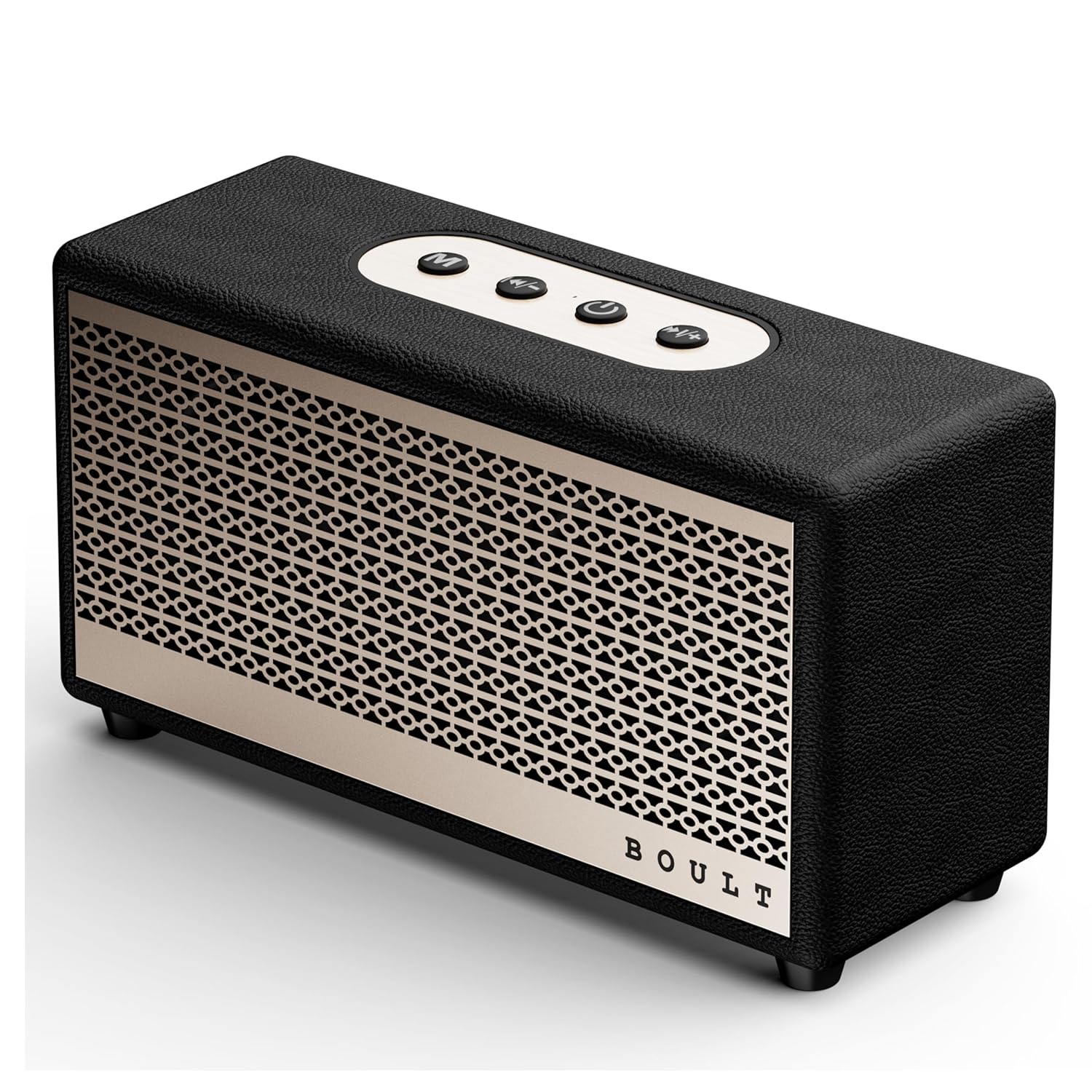 Boult Newly Launched Retroamp Z30 with 30W Bluetooth Speaker with Dual Dynamic Drivers, 10Hrs Playtime, Rugged Leather Body, Type-C Charging, AUX/USB Modes, BT 5.3 Portable Speaker